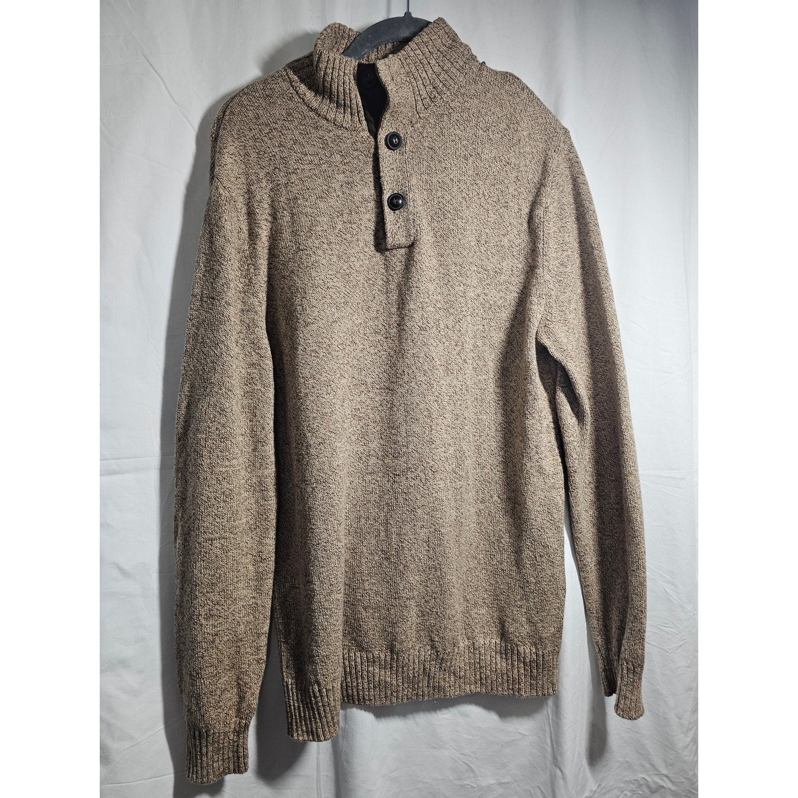 Men's Chaps Small Brown Cotton Sweater. Excellent Condition. Has Elbow Patches.